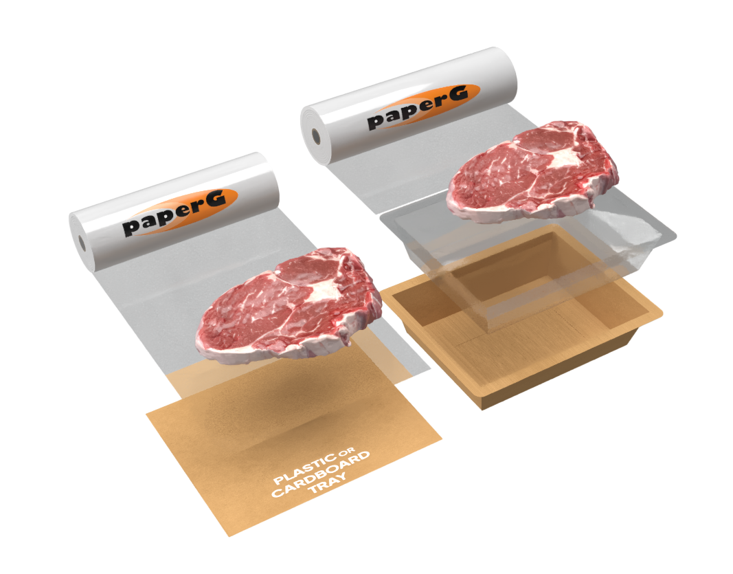 Film liner per termolaminazione su supporti in cartoncino o cellulosa - vaschette o superfici piane.